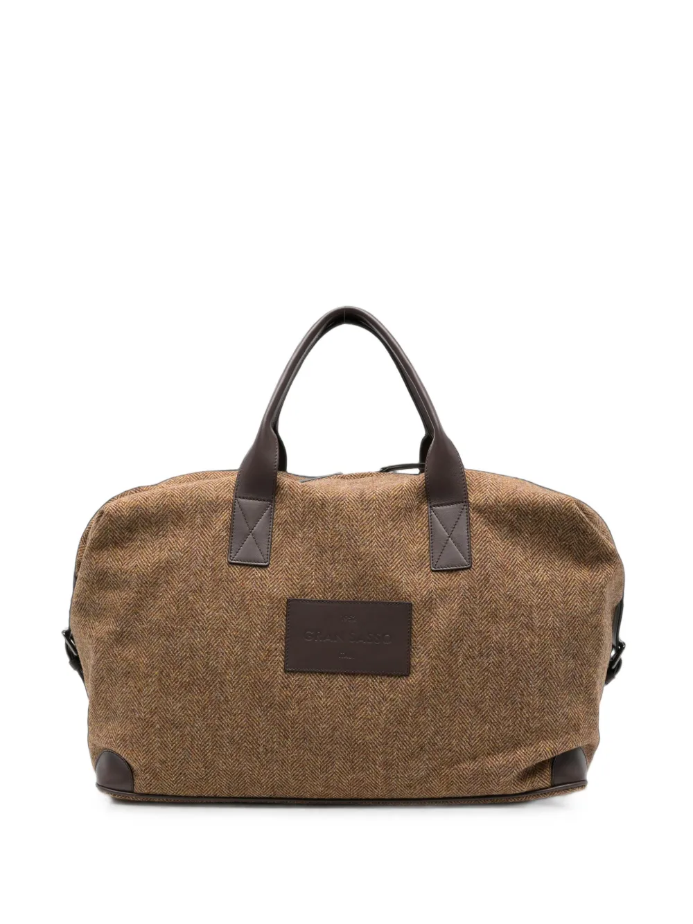 Gran Sasso herringbone-weave wool tote bag - Marrone