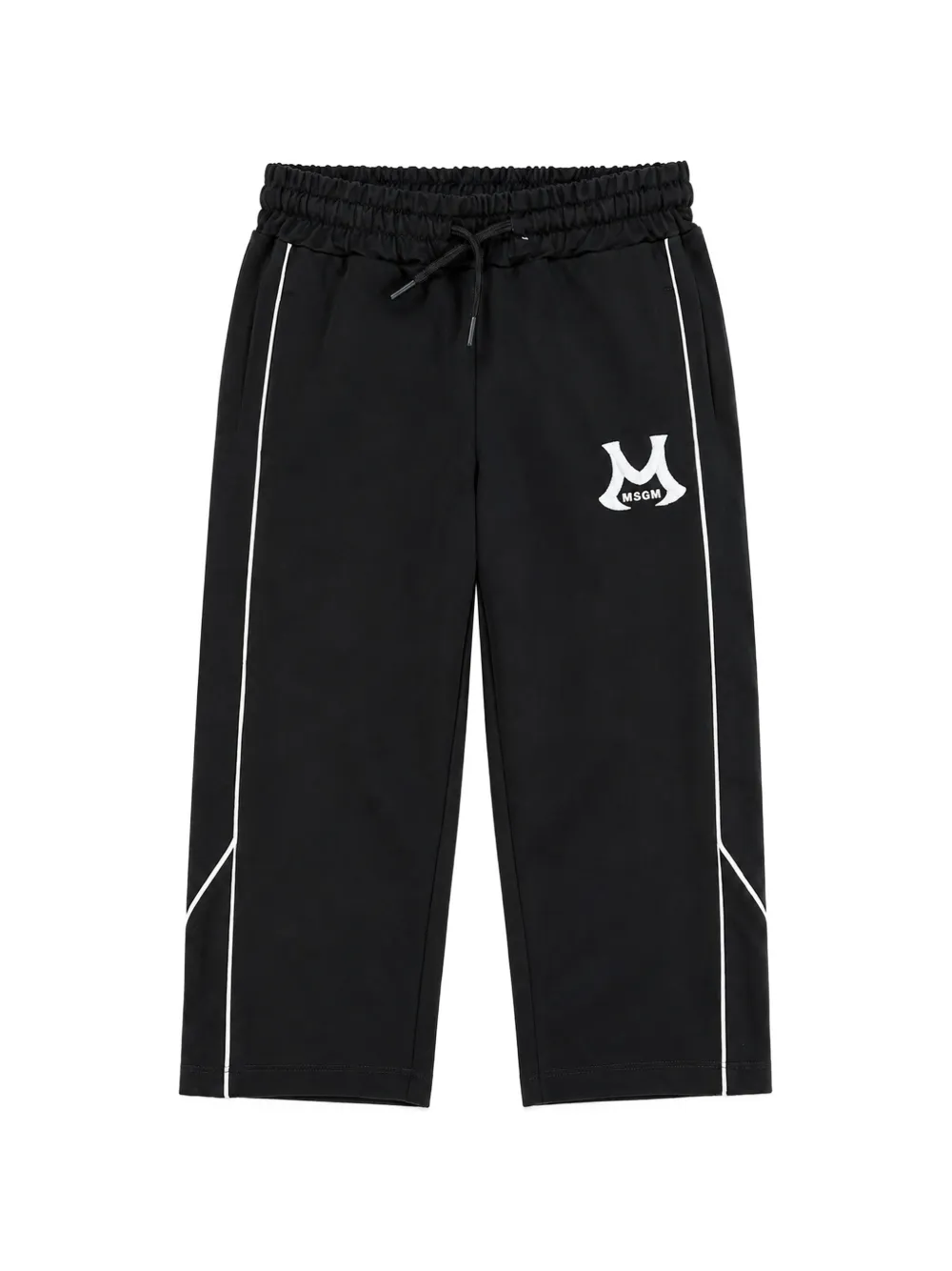 MSGM Kids logo-print piped track pants - Nero