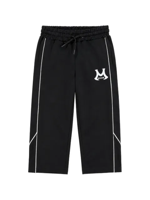 MSGM Kids logo-print piped track pants