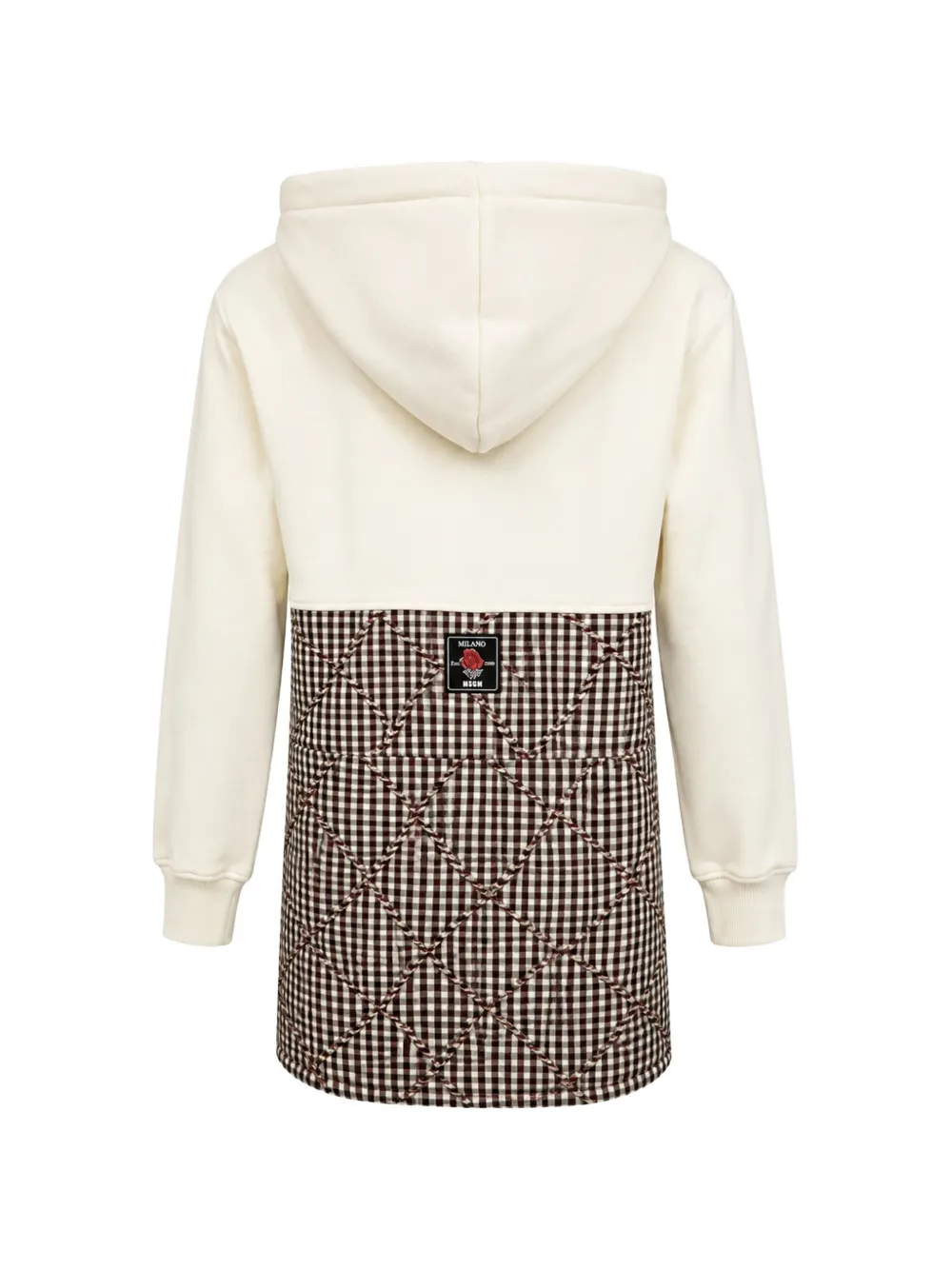 MSGM Kids Jurk met gestrikte taille en gingham-ruit Beige