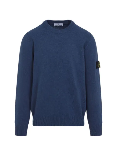Stone Island logo-patch crew-neck sweater