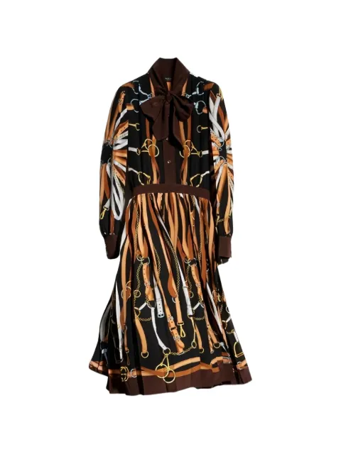Gucci printed silk chemisier midi dress