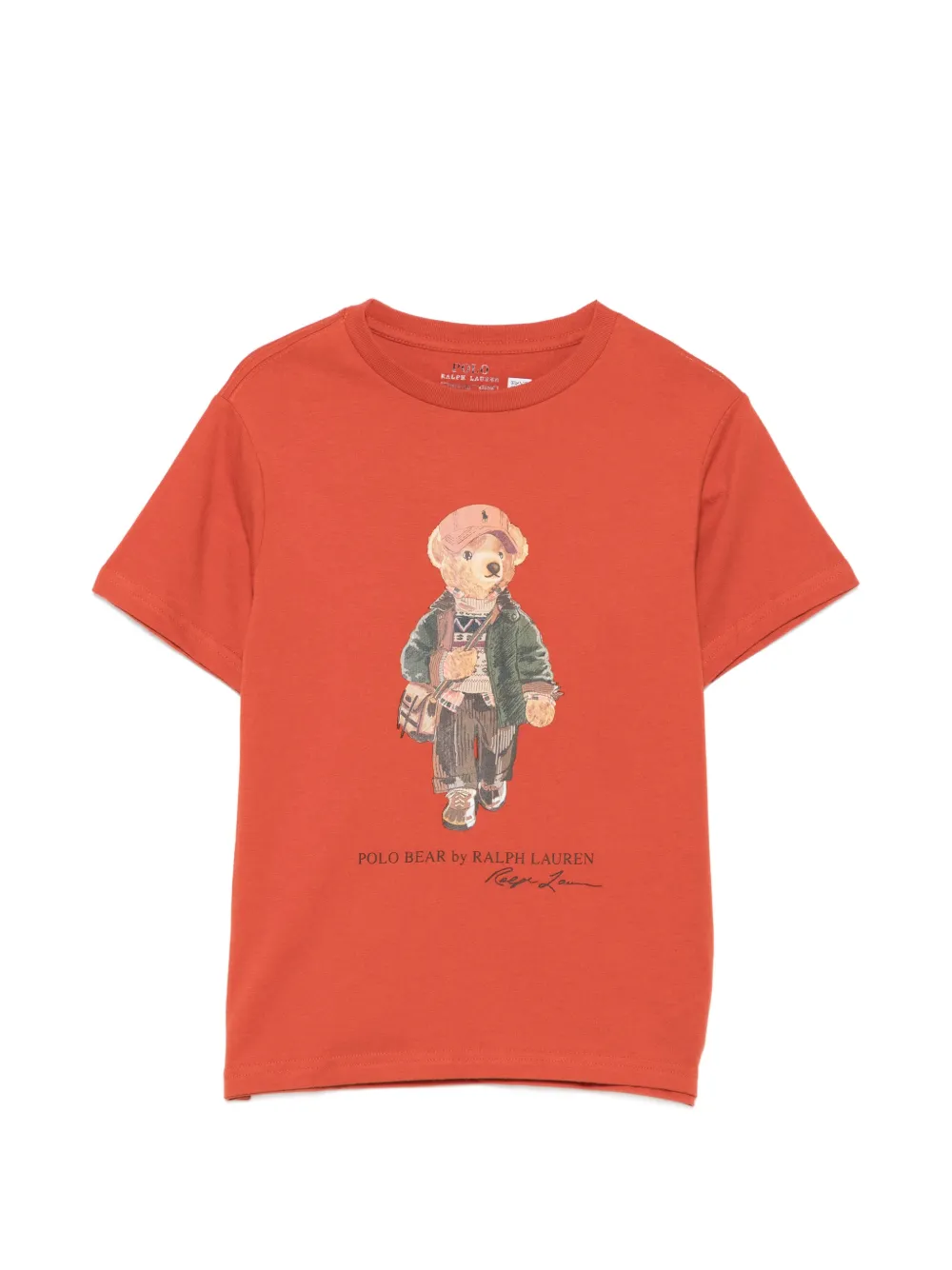POLO RALPH LAUREN KIDS Polo Bear graphic-print T-shirt - Arancione
