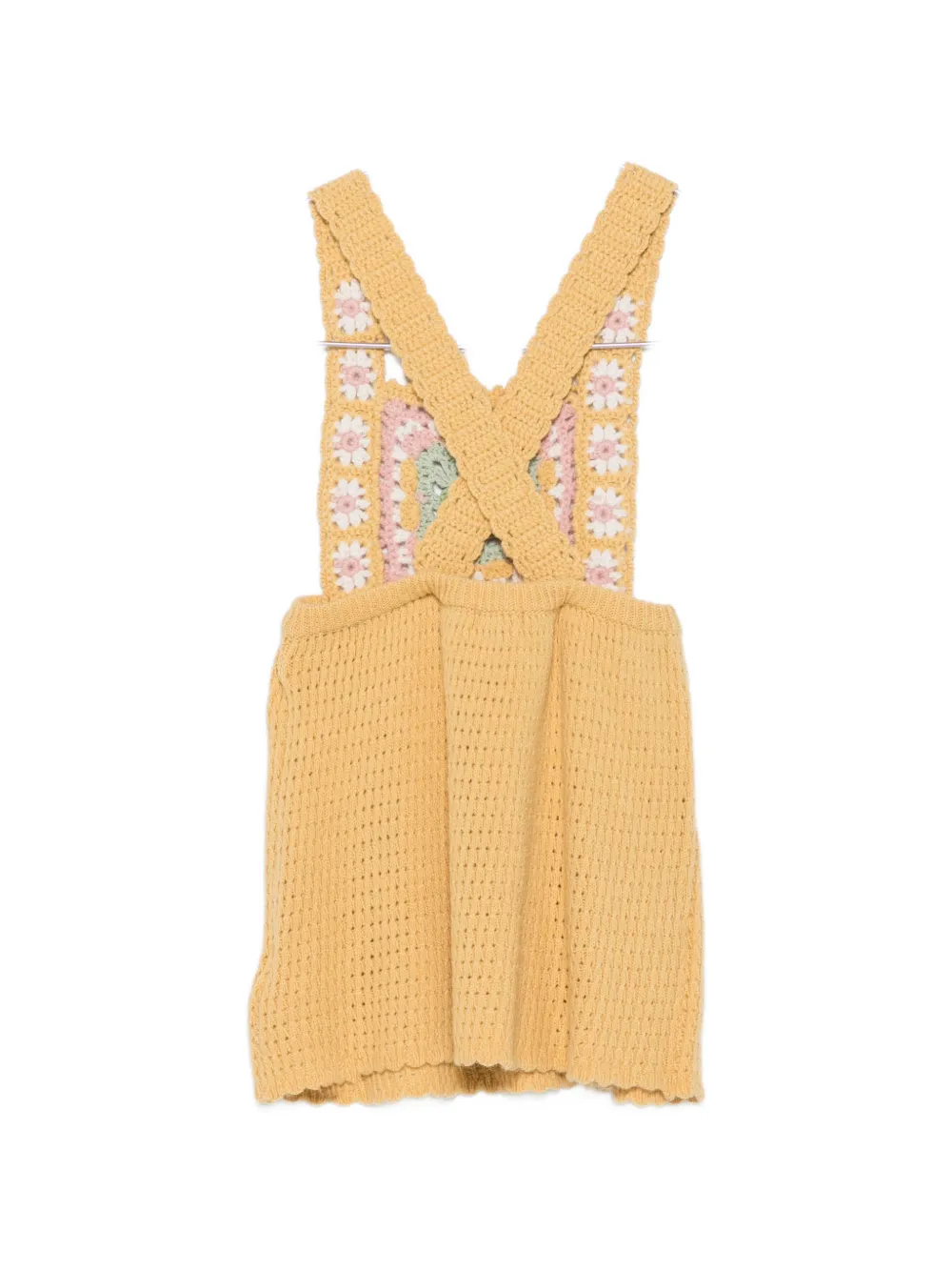 LOUISE MISHA KIDS Gehaakte jurk met bloemenpatch Geel