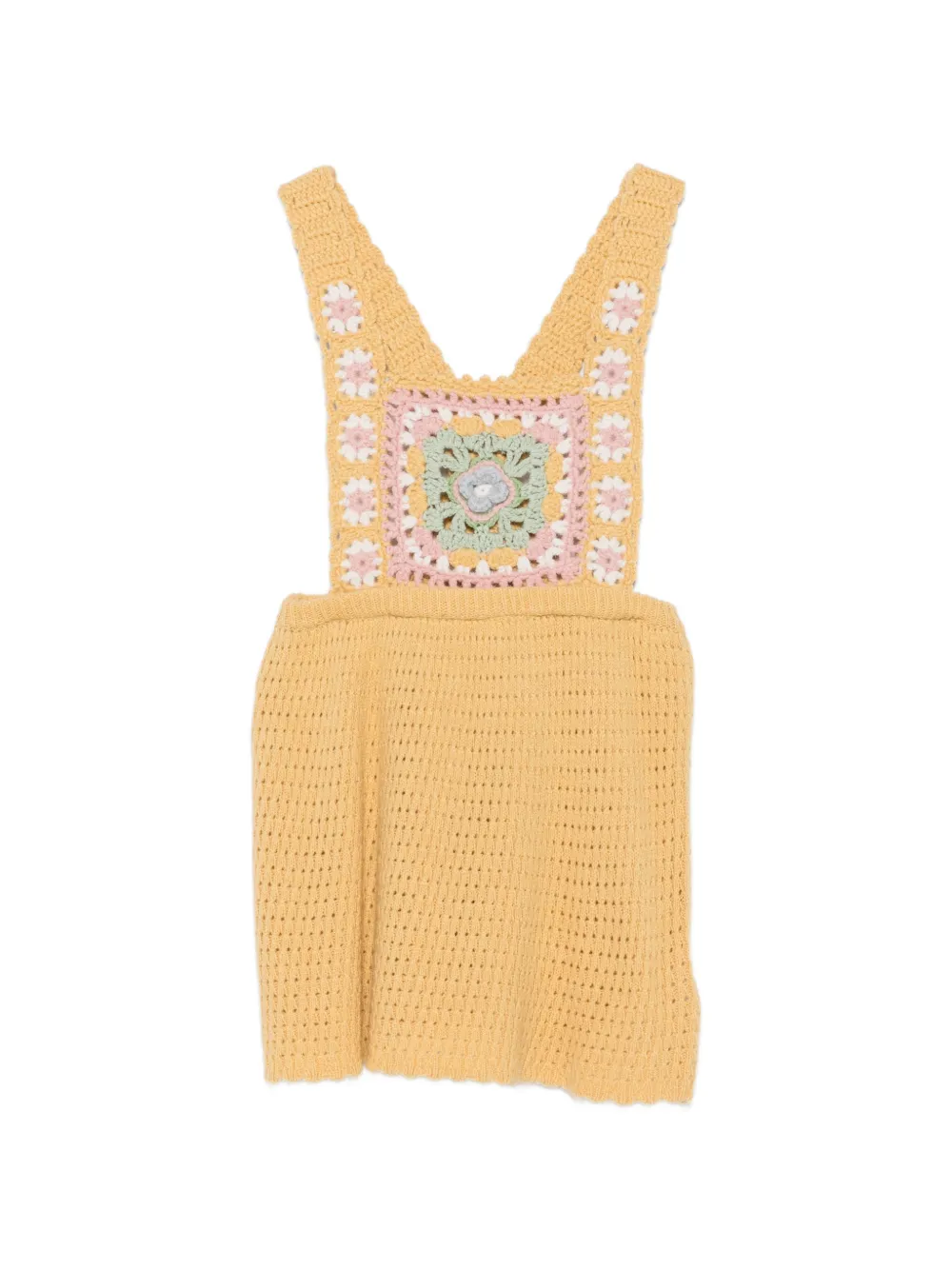 LOUISE MISHA KIDS robe en crochet à patch fleur - Jaune LOUISE MISHA KIDS robe en crochet à patch fleur - Jaune