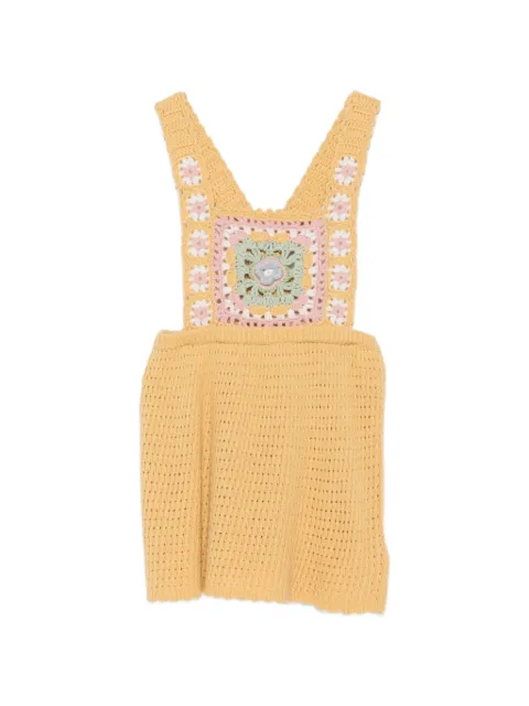 LOUISE MISHA KIDS crochet-knit floral-patch dress
