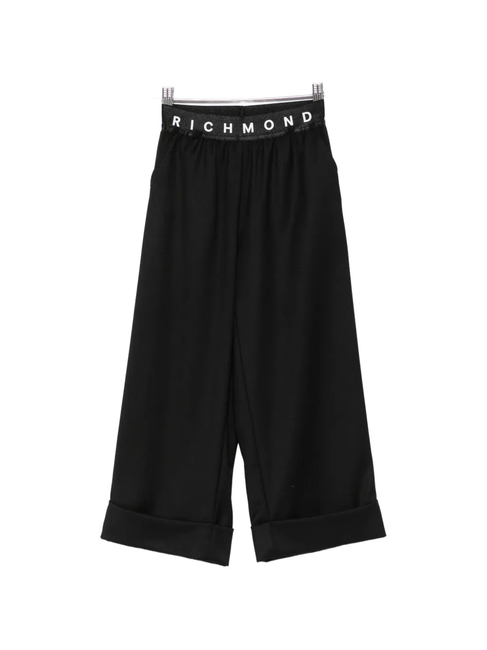 John Richmond Junior logo-waistband turn-up trousers - Nero