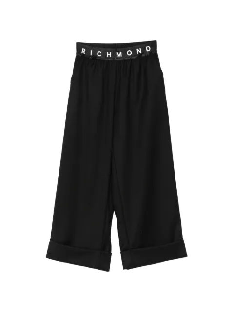 John Richmond Junior logo-waistband turn-up trousers