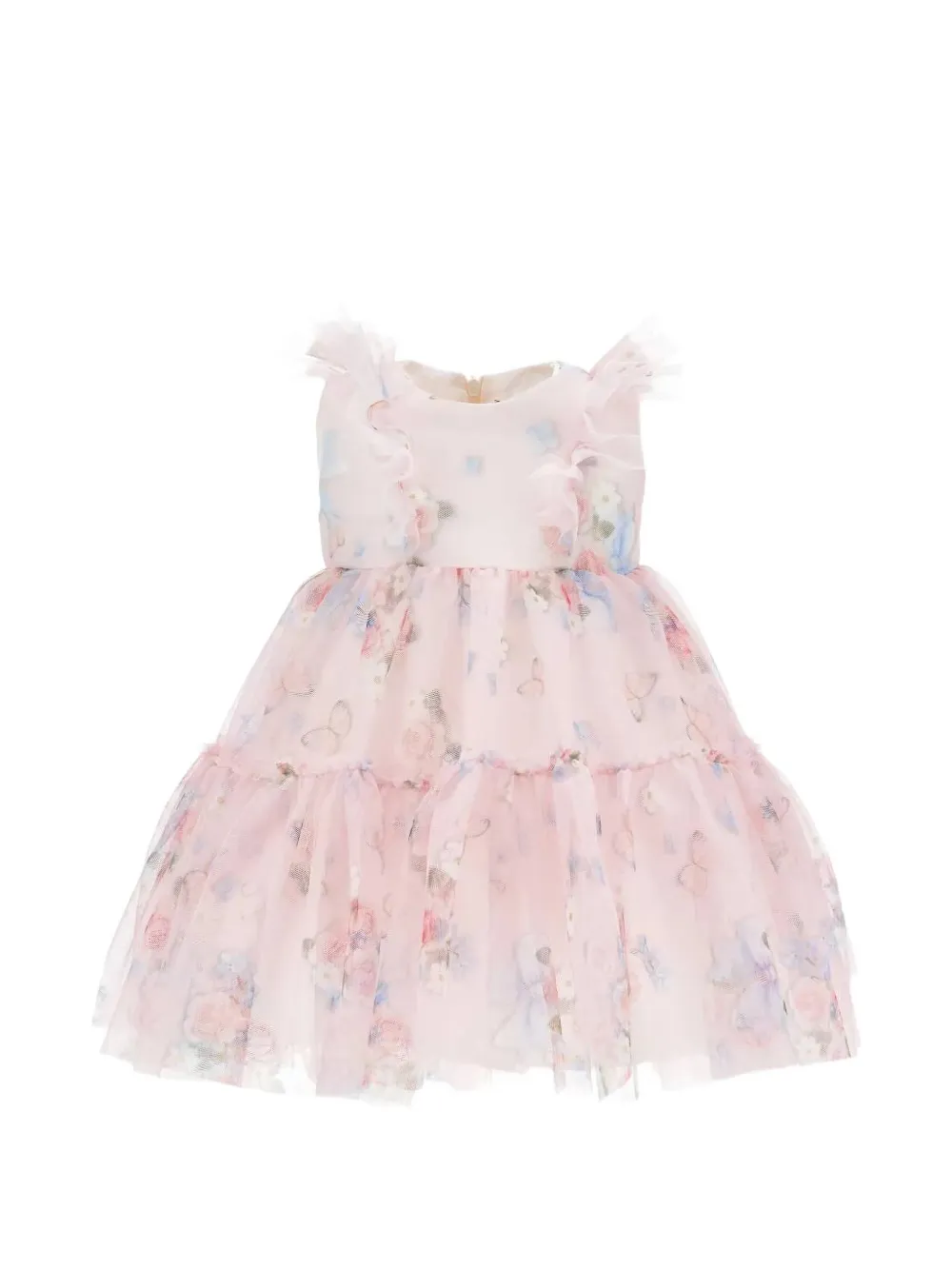 Monnalisa floral-print ruffled dress - Rosa