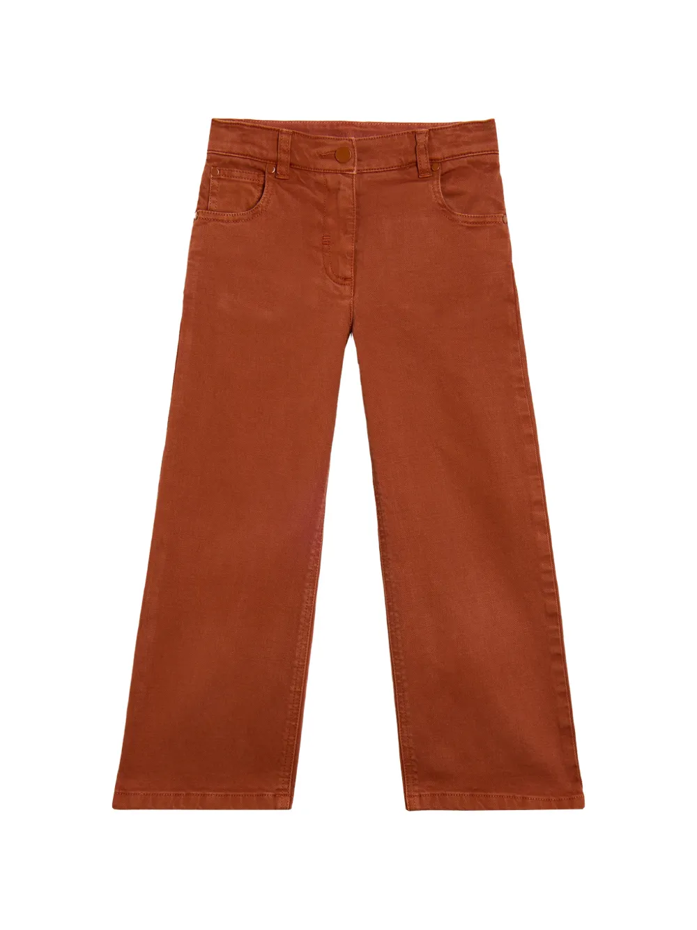 Stella McCartney Kids embroidered-logo straight-leg jeans - Arancione