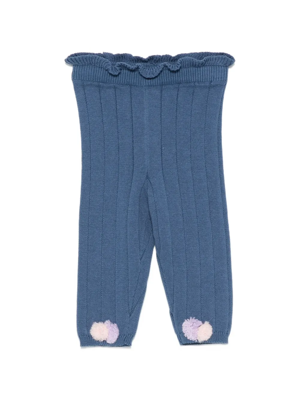 LOUISE MISHA KIDS ribbed-knit pompom trousers - Blu