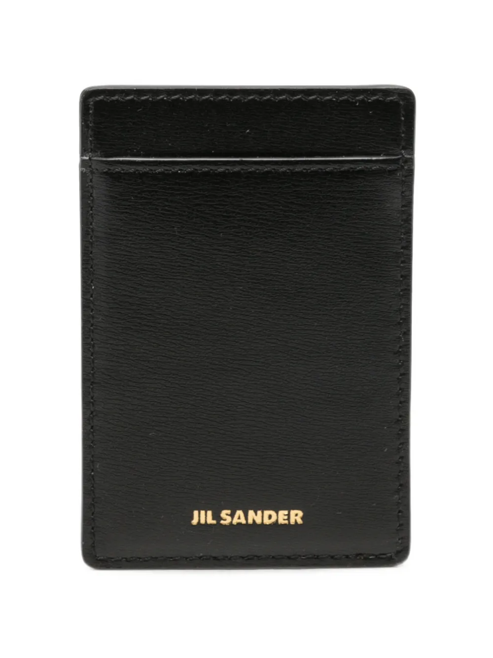 Jil Sander magnetic leather card holder - Schwarz