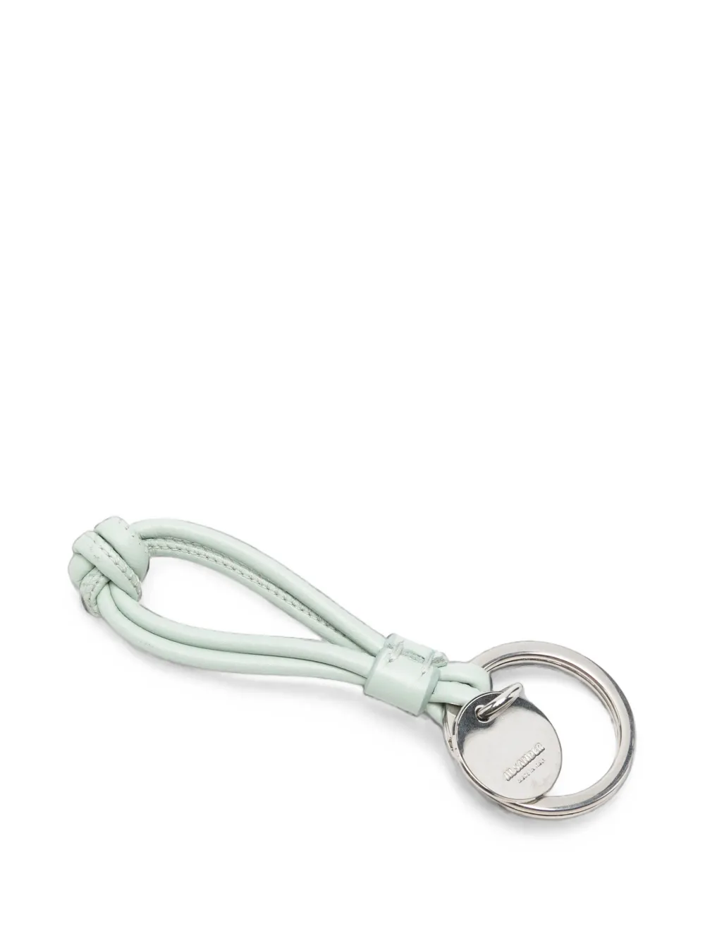 Jil Sander Leren geknoopte sleutelhanger met lus Groen