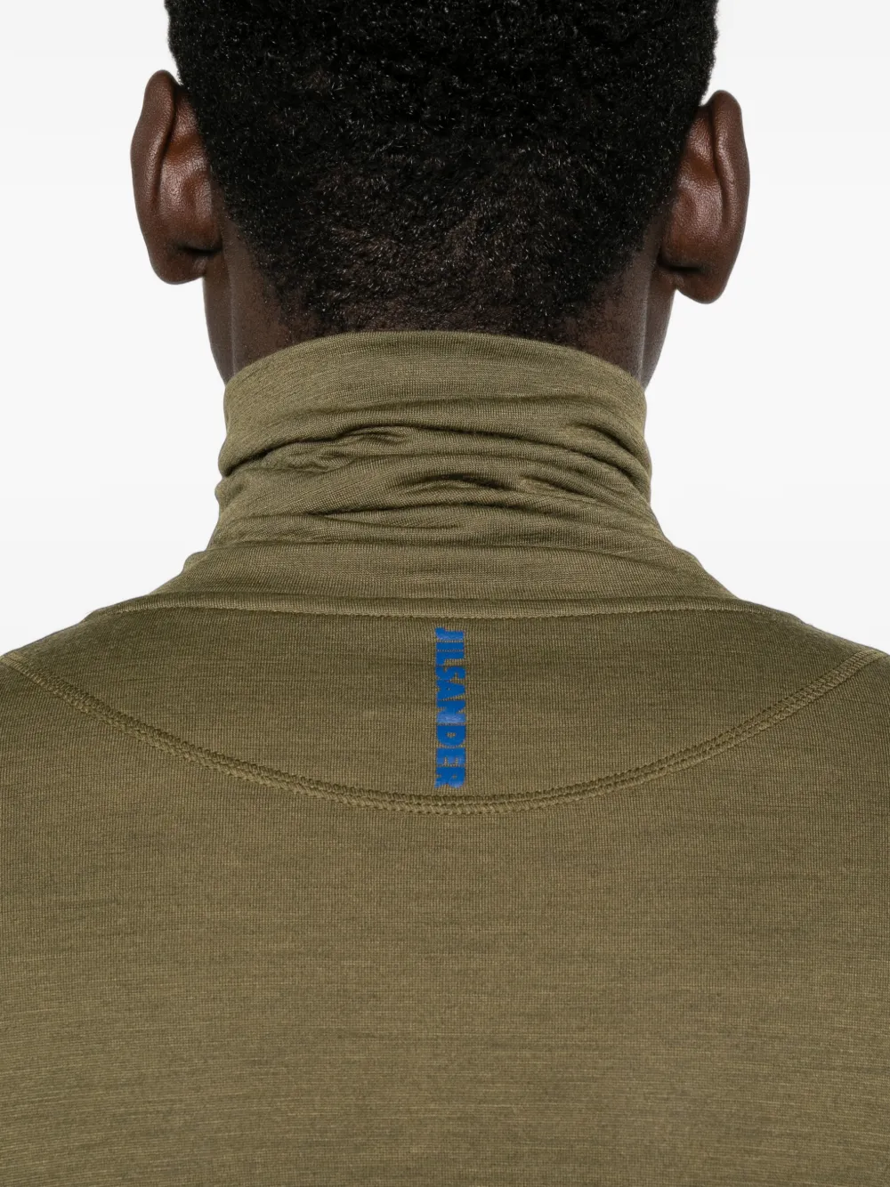 Jil Sander zip-neck long-sleeve T-shirt Groen