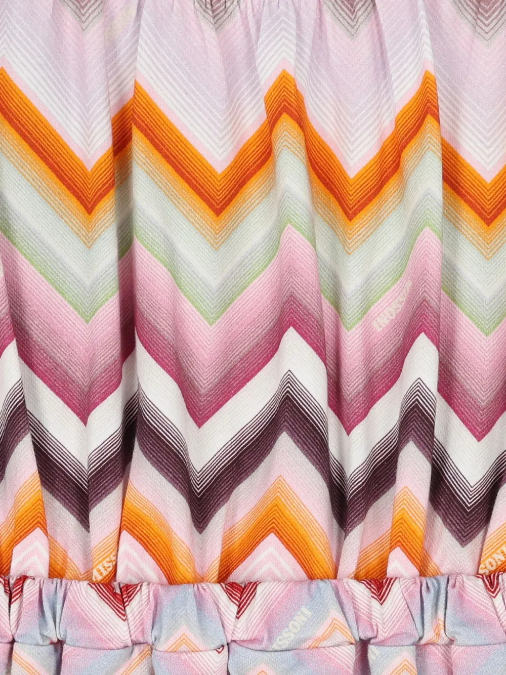 Missoni Kids Jurk met elastische taille en zigzagprint Roze