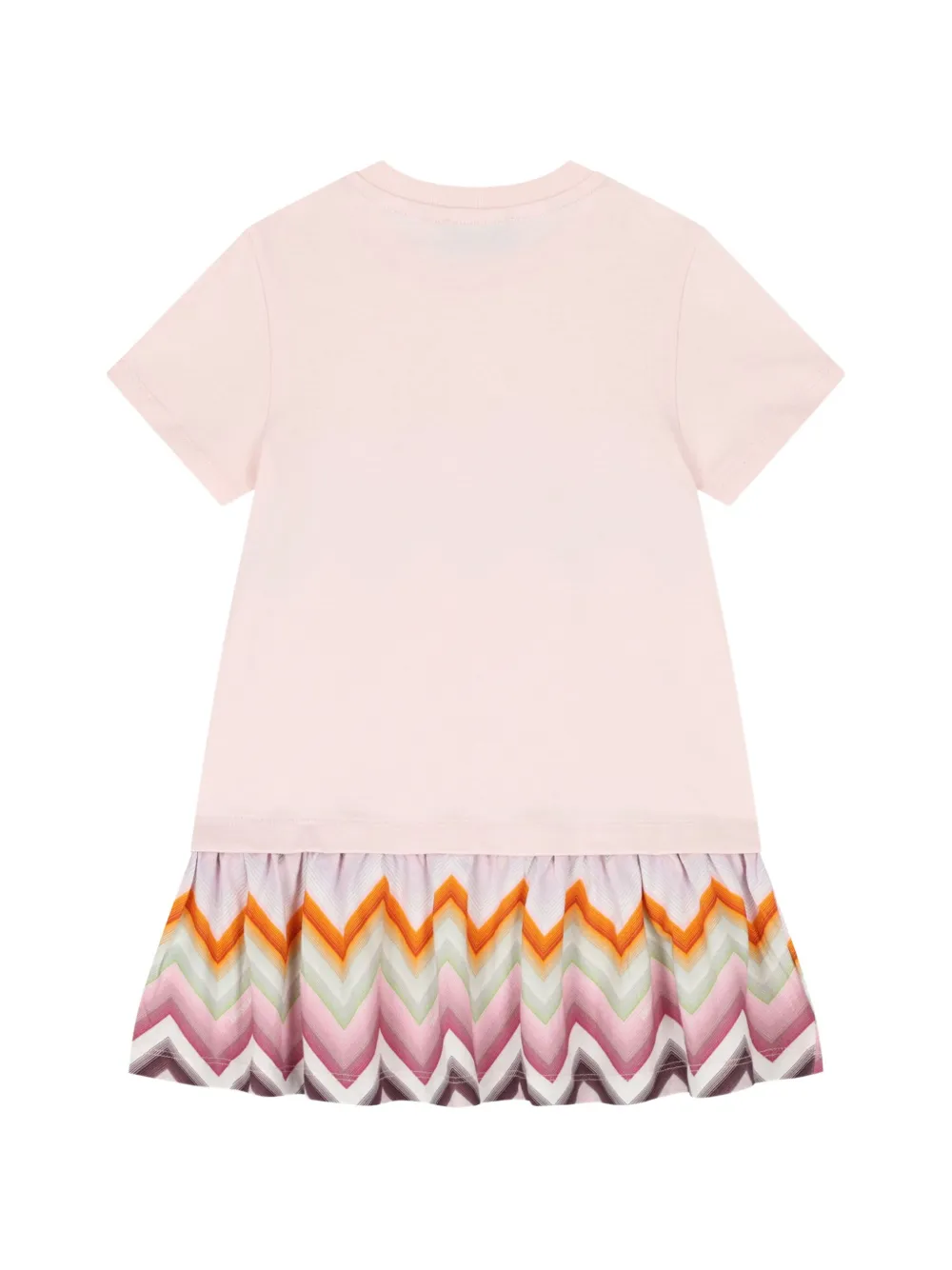 Missoni Kids Jurk met zigzag-print en ruches Roze