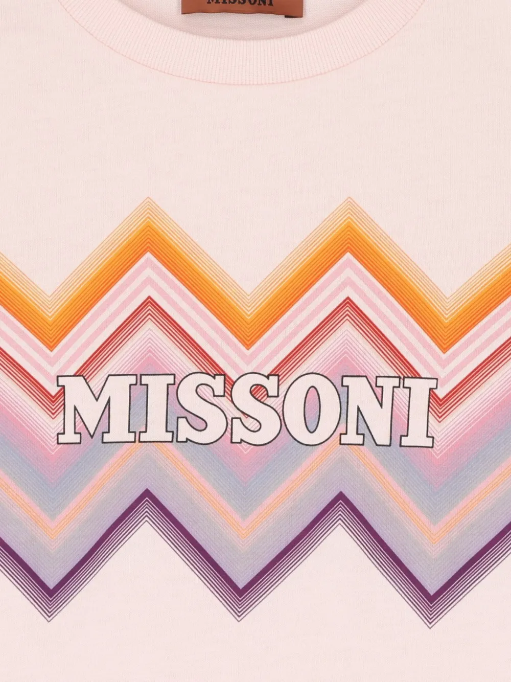 Missoni Kids Jurk met zigzag-print en ruches Roze