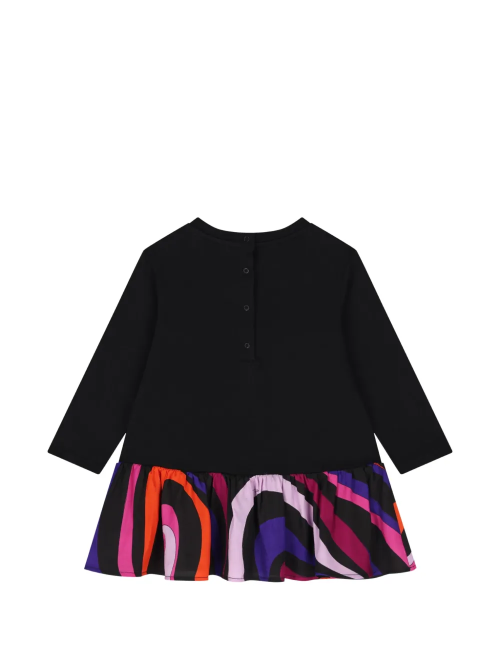 PUCCI Junior Jurk met ruches en print Zwart