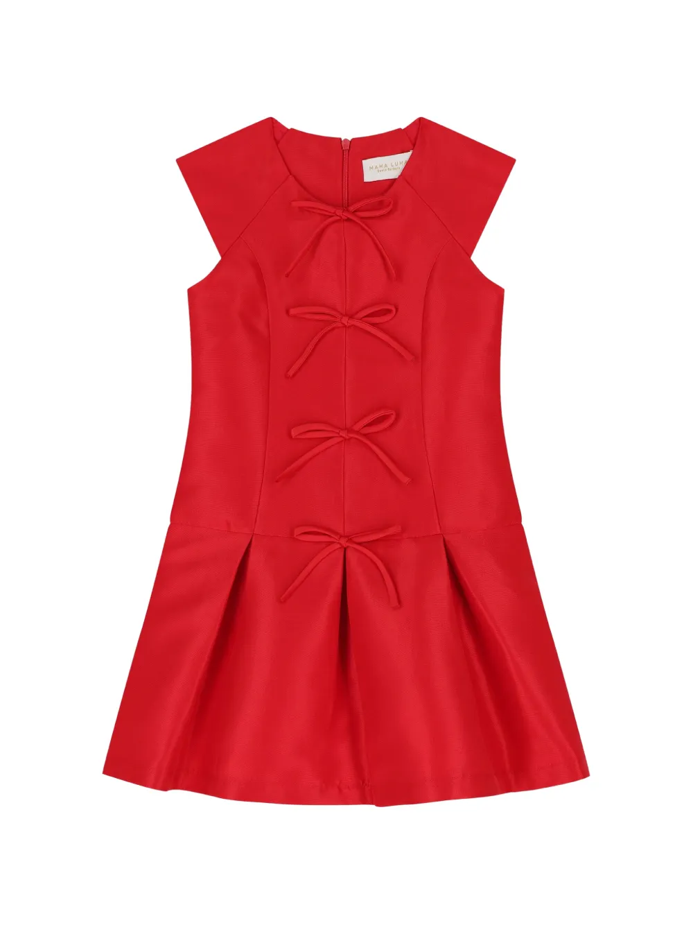 MAMA LUMA KIDS Abito plissettato con fiocco - Rosso