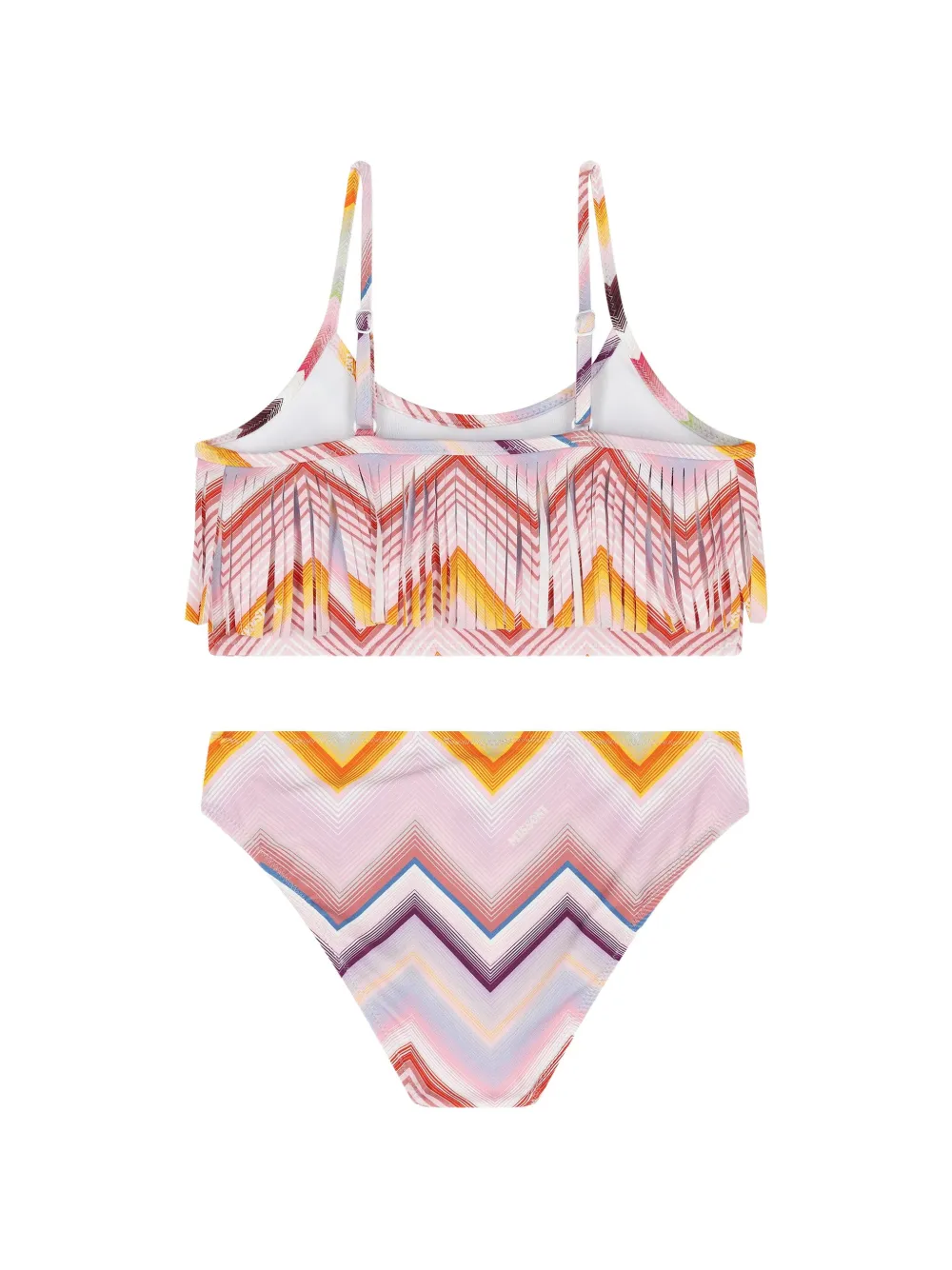 Missoni Kids zigzag-print fringed bikini Roze