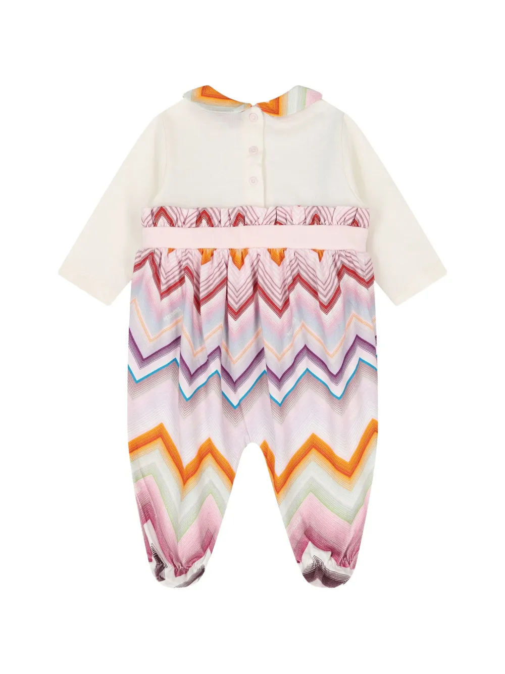 Missoni Kids Twee rompers met zigzag-print en strikdetail Beige