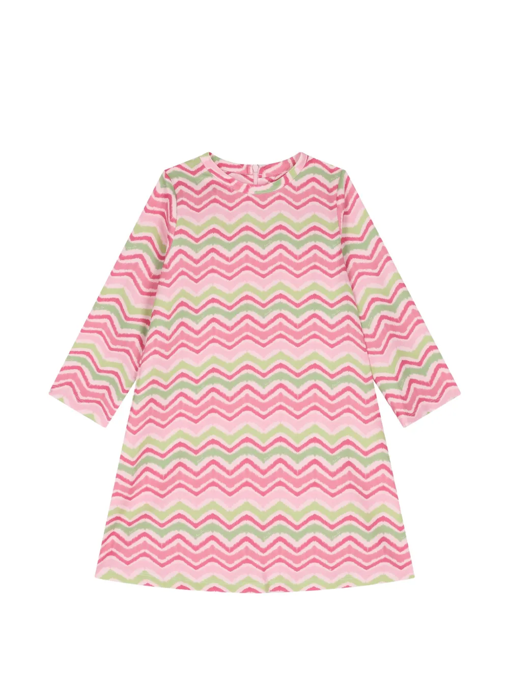 MAMA LUMA KIDS robe à chevrons imprimés et manches longues - Rose MAMA LUMA KIDS robe à chevrons imprimés et manches longues - Rose