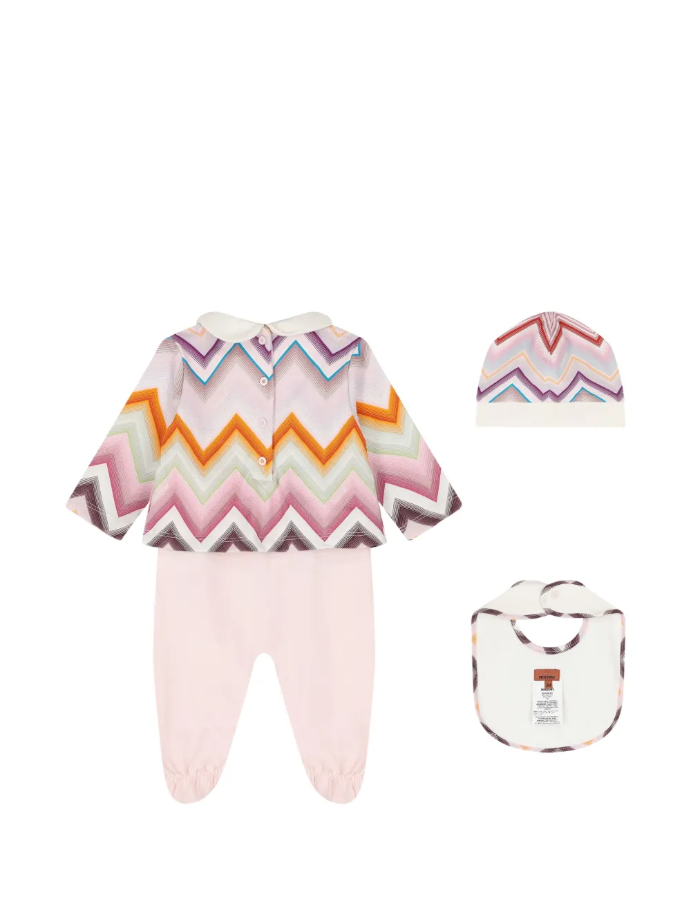 Missoni Kids zigzag-print babygrow set (set of three) Beige