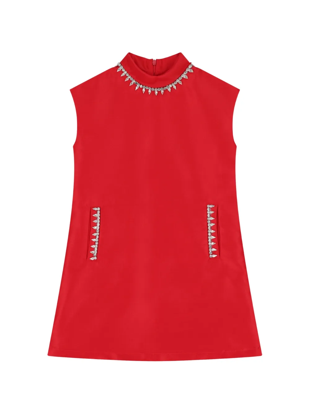 MAMA LUMA KIDS Abito corto smanicato con cristalli - Rosso