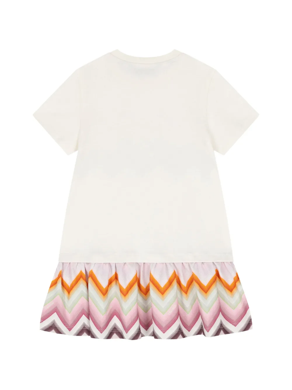 Missoni Kids Jurk met zigzag-patroon en logoprint Beige