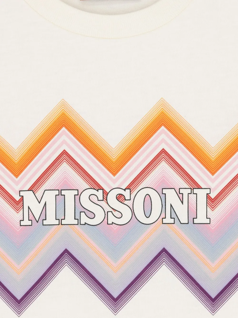 Missoni Kids Jurk met zigzag-patroon en logoprint Beige
