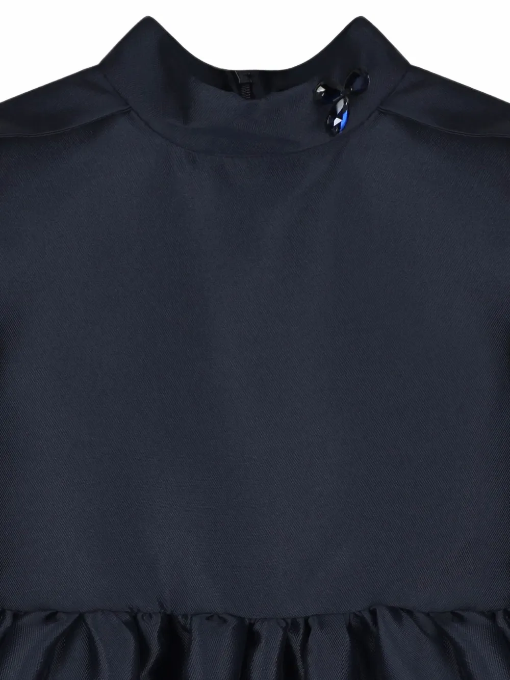MAMA LUMA KIDS Jurk verfraaid met kristallen en capemouwen Blauw
