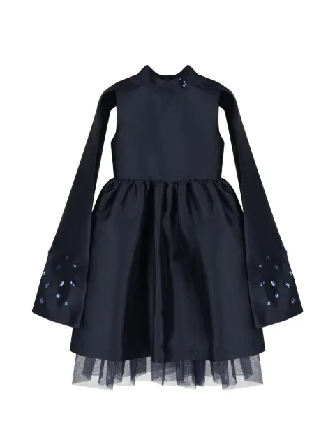 MAMA LUMA KIDS crystal-embellished cape-sleeve dress