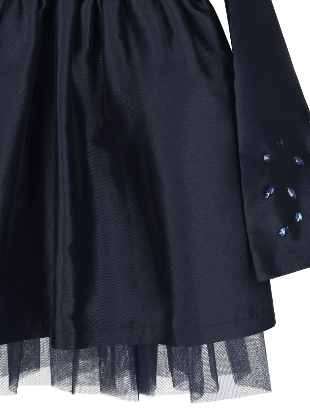 MAMA LUMA KIDS Jurk verfraaid met kristallen en capemouwen Blauw