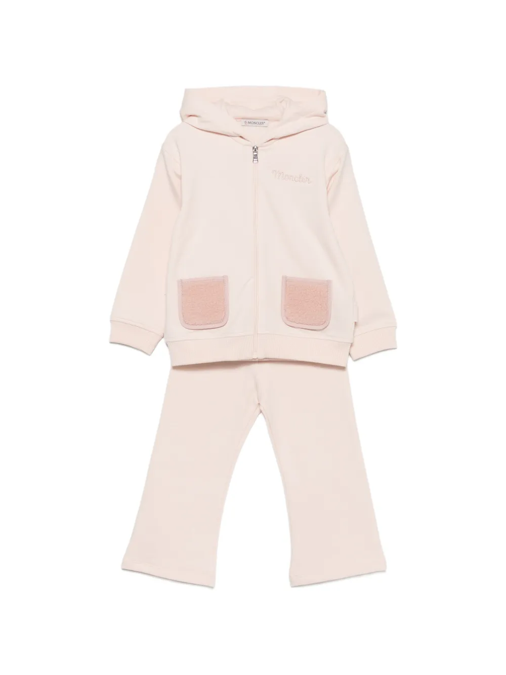 Moncler Enfant Trainingspak met geborduurd logo Roze