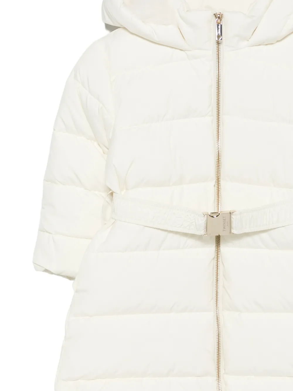 TWINSET Kids belted puffer coat Beige