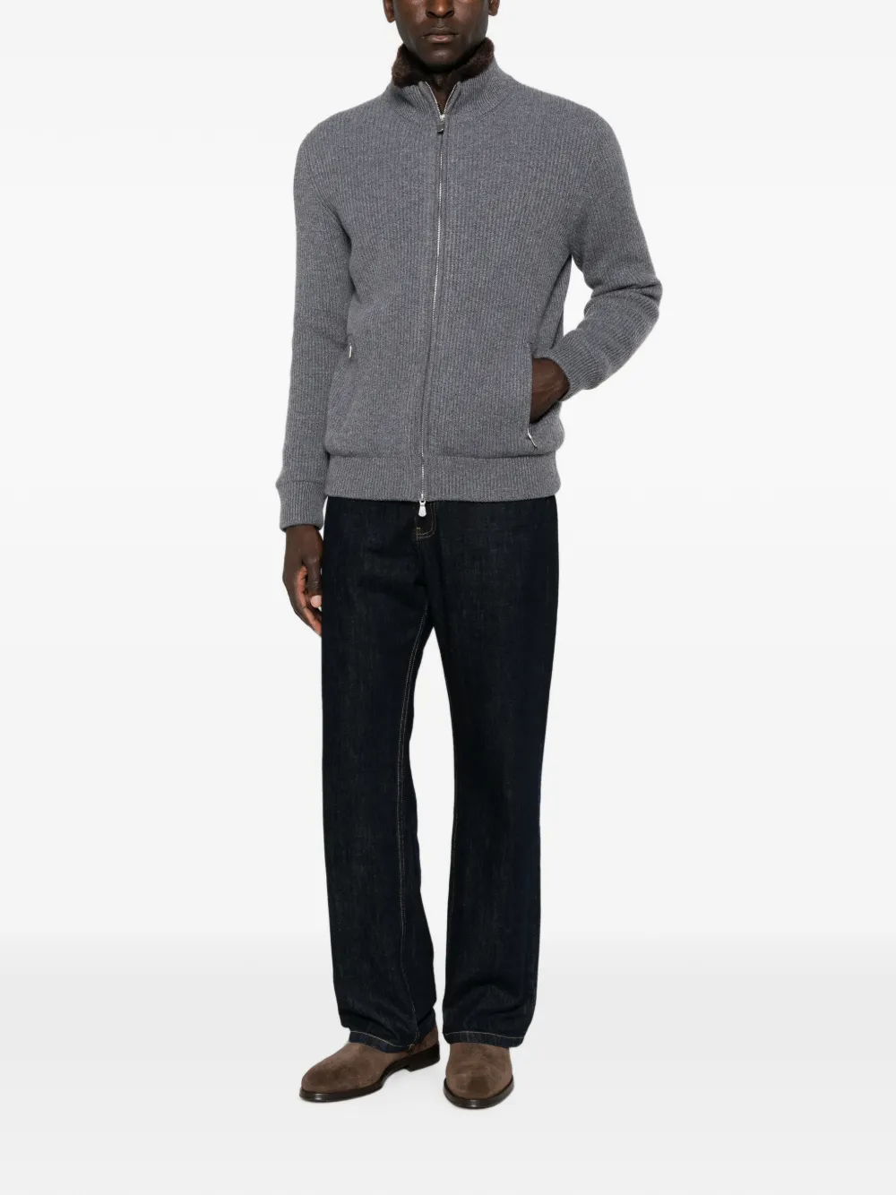 Barba ribbed-knit sweater Grijs