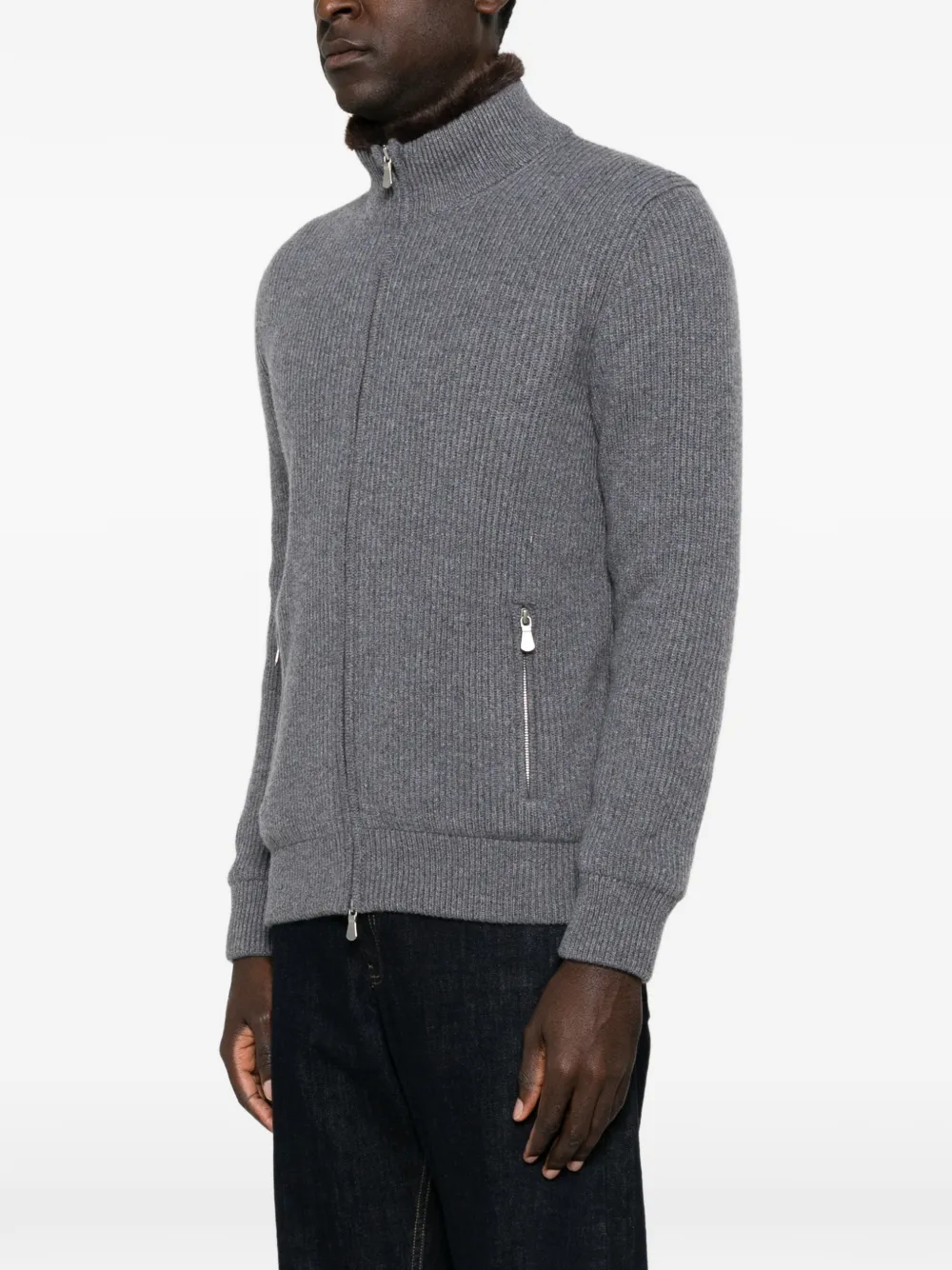 Barba ribbed-knit sweater Grijs