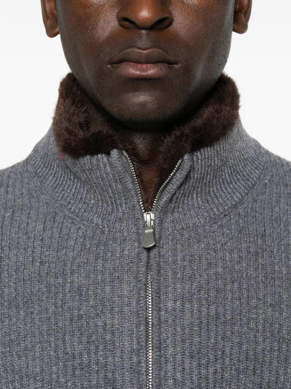 Barba ribbed-knit sweater Grijs