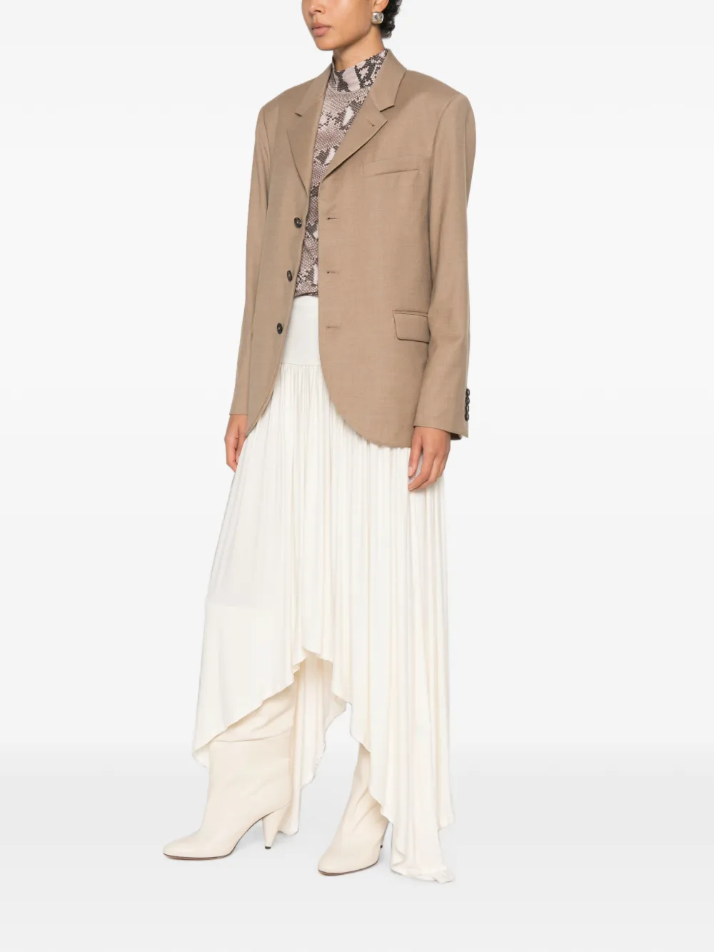 Barena Faliero blazer met enkele rij knopen en gekerfde revers Beige