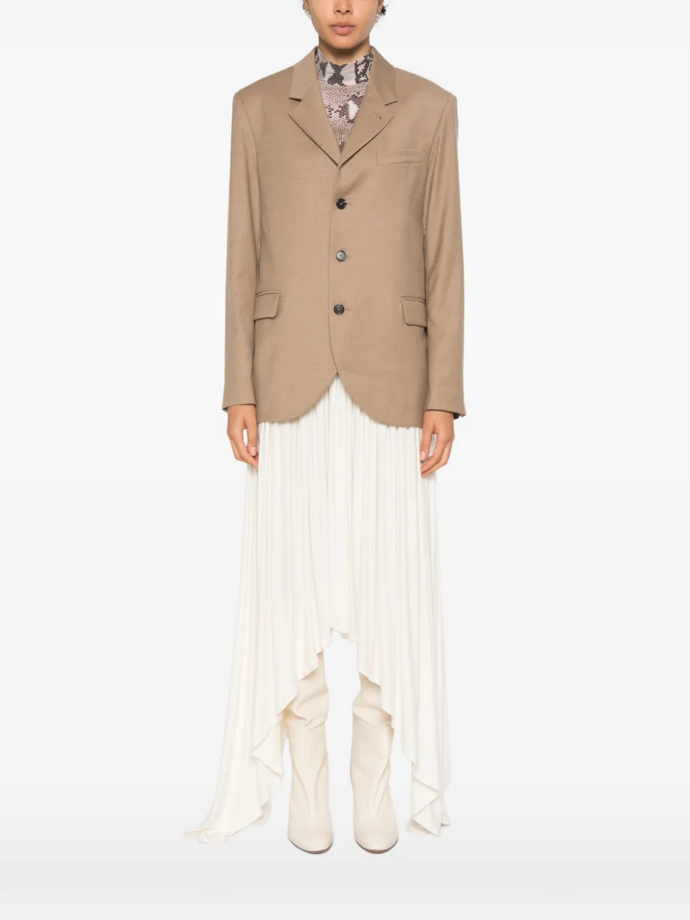 Barena Faliero blazer met enkele rij knopen en gekerfde revers Beige