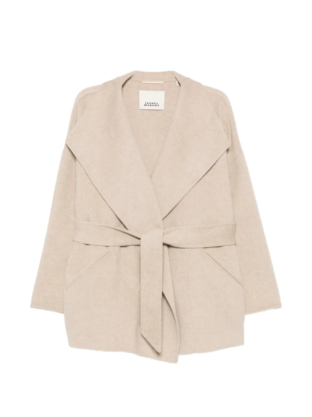 ISABEL MARANT Ceaton belted shawl-collar coat Beige