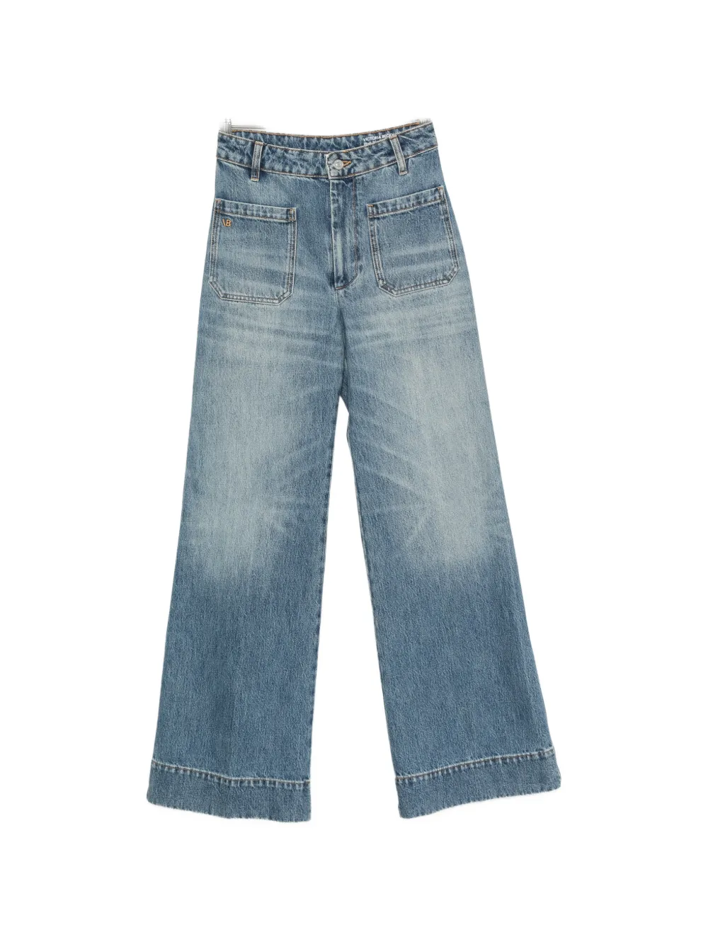 Victoria Beckham patch-pocket wide-leg jeans - Blu