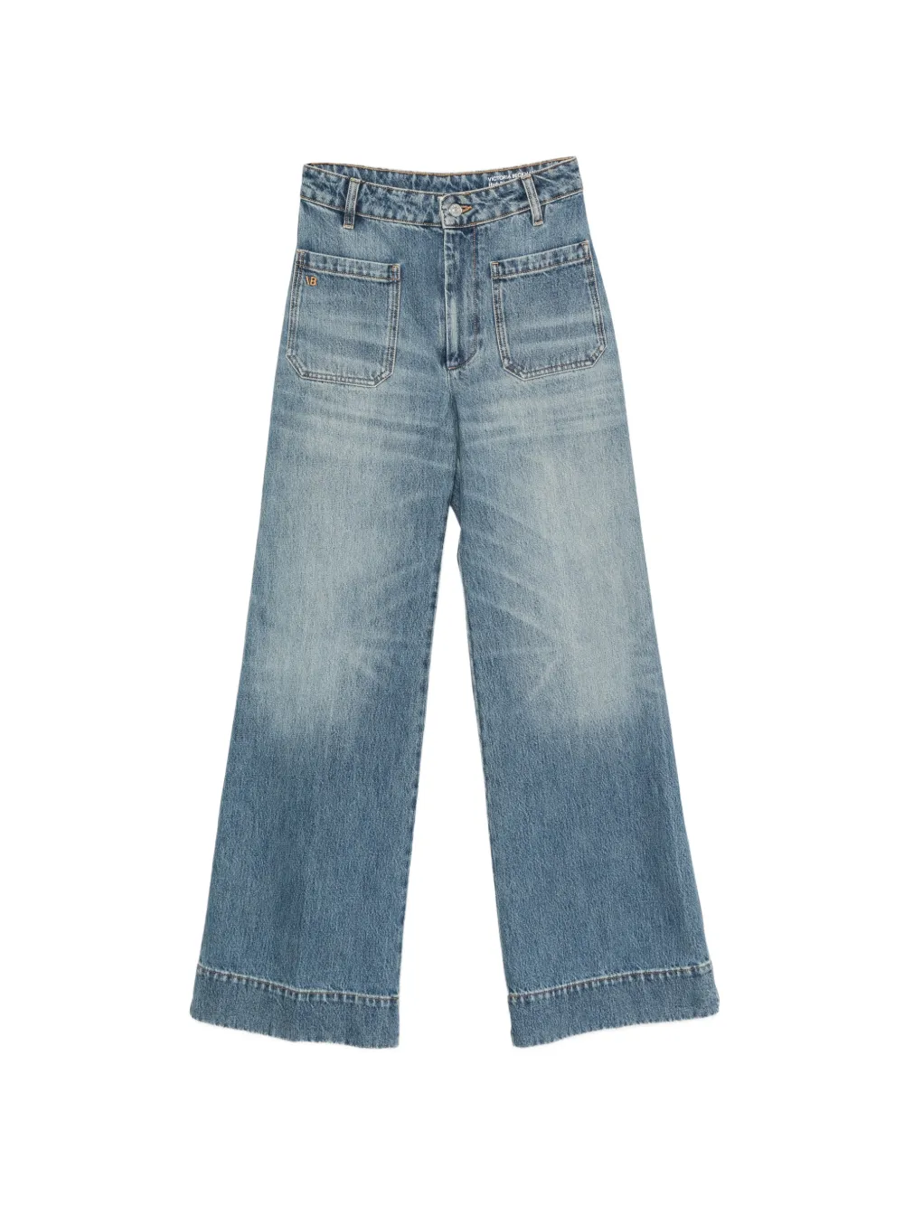 Victoria Beckham patch-pocket wide-leg jeans - Blu