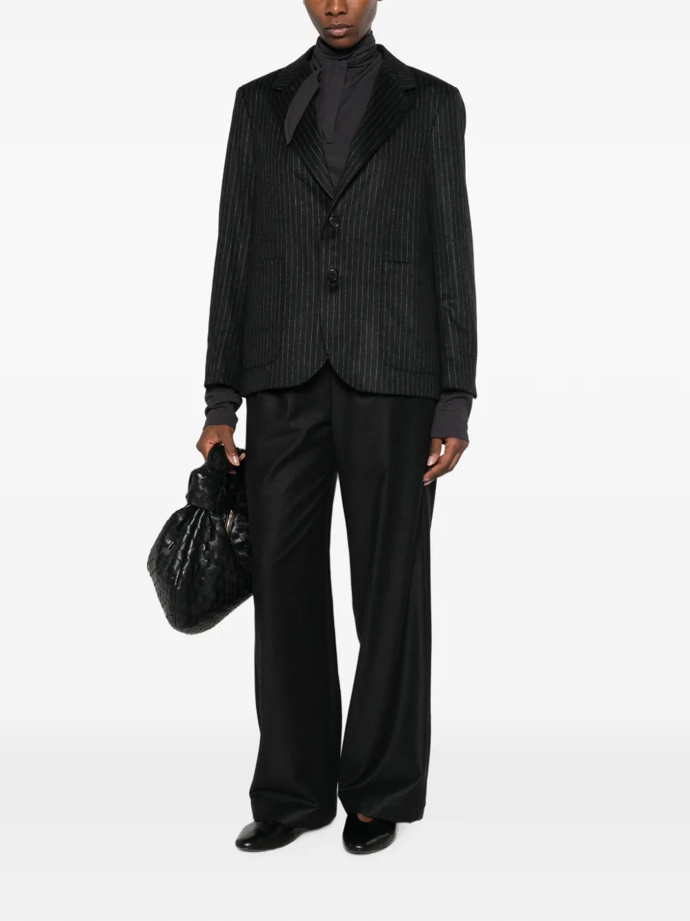 Barena pinstripe-pattern notched-lapels jacket Zwart