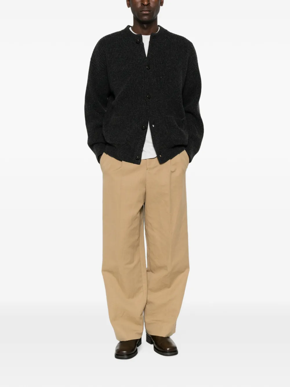 MARANT Mael ribgebreid button-up vest Grijs