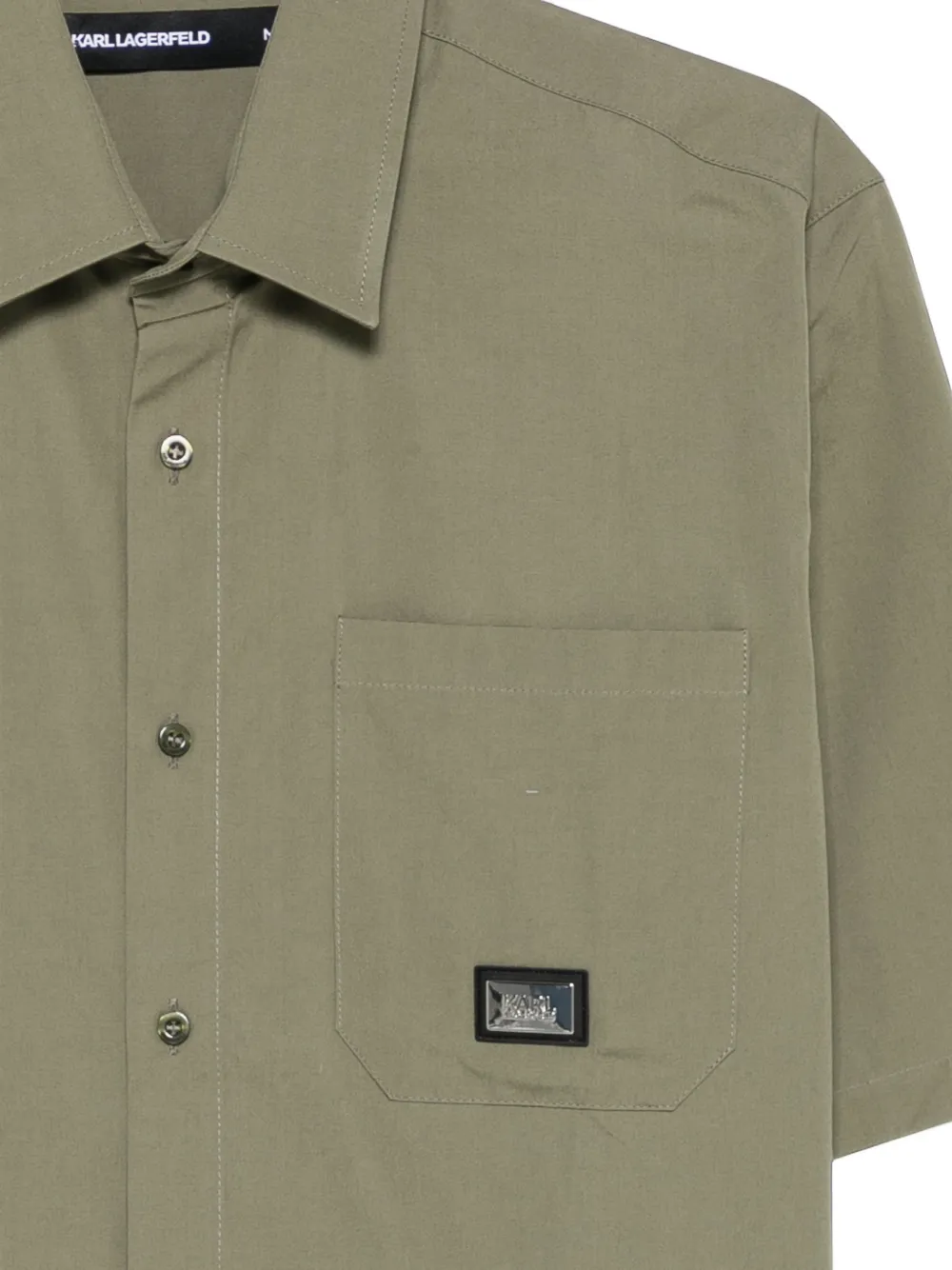 Karl Lagerfeld Overhemd met logoplakkaat Groen
