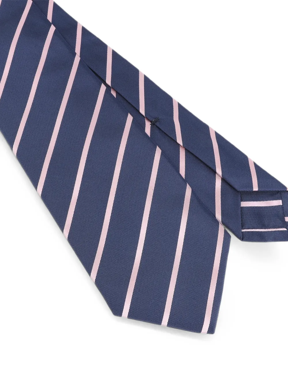 Kiton striped silk tie Blauw