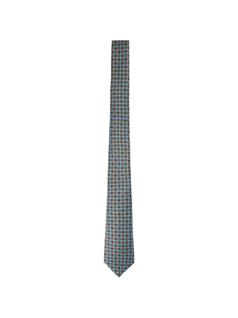 Kiton geometric-print silk tie