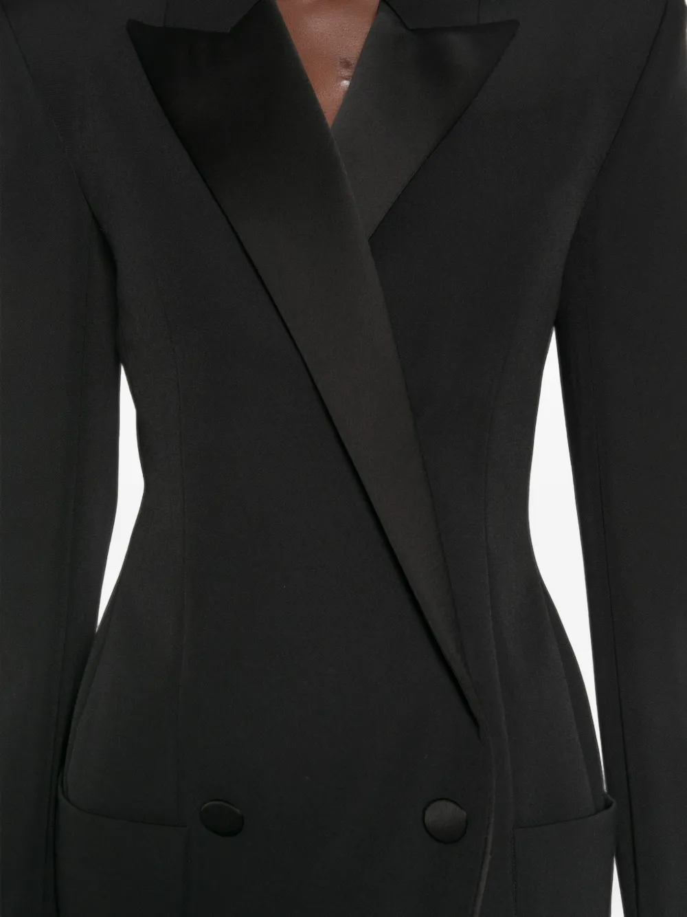 Balmain Midi-jurk met dubbele rij knopen Zwart