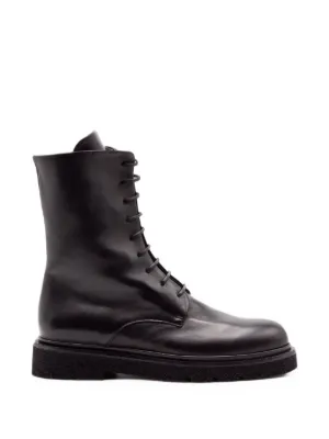Alexander McQueen Tread Slick Leather Boots | Black | FARFETCH